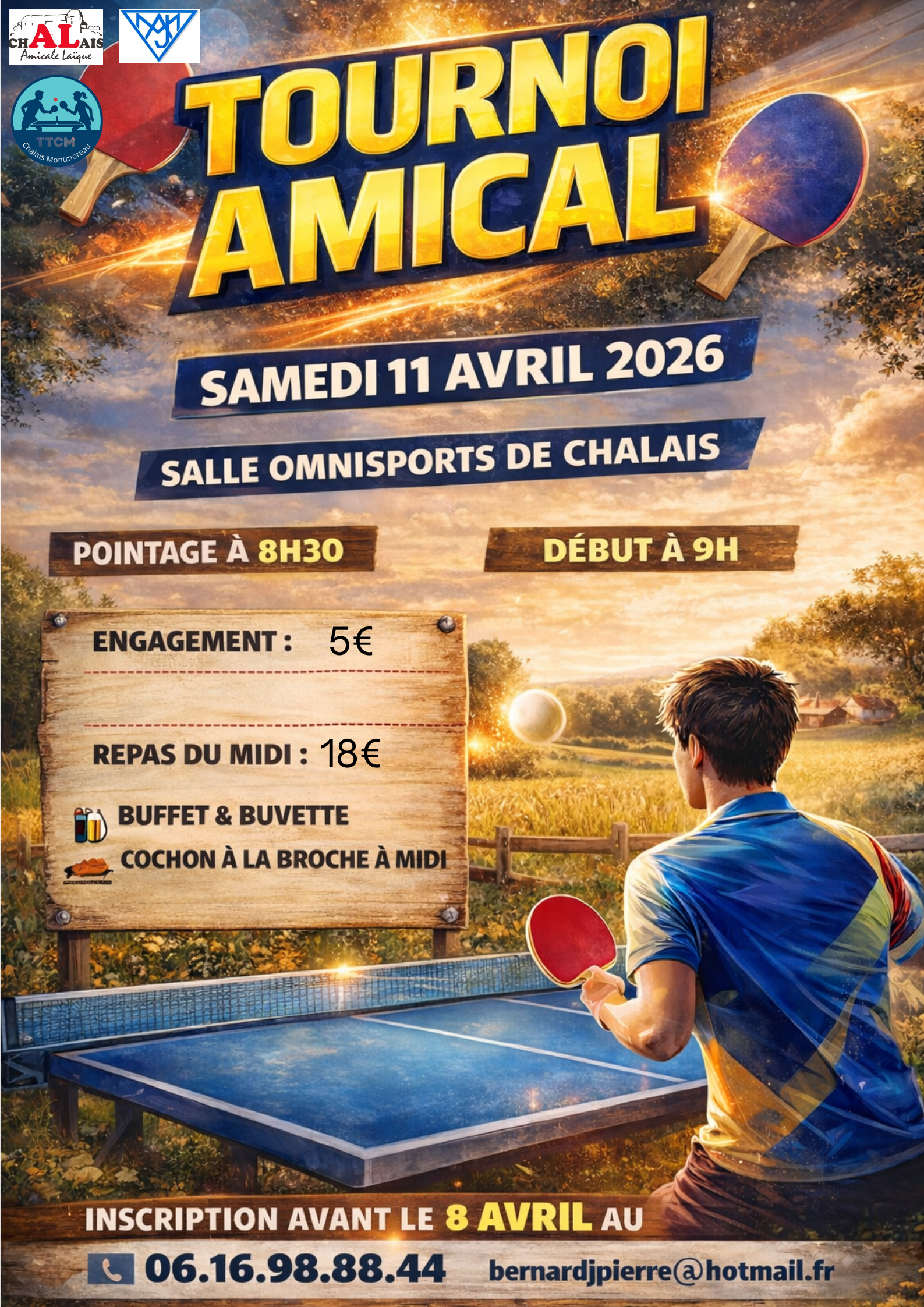 Tournoi amical- Samedi 11 Avril Chalais