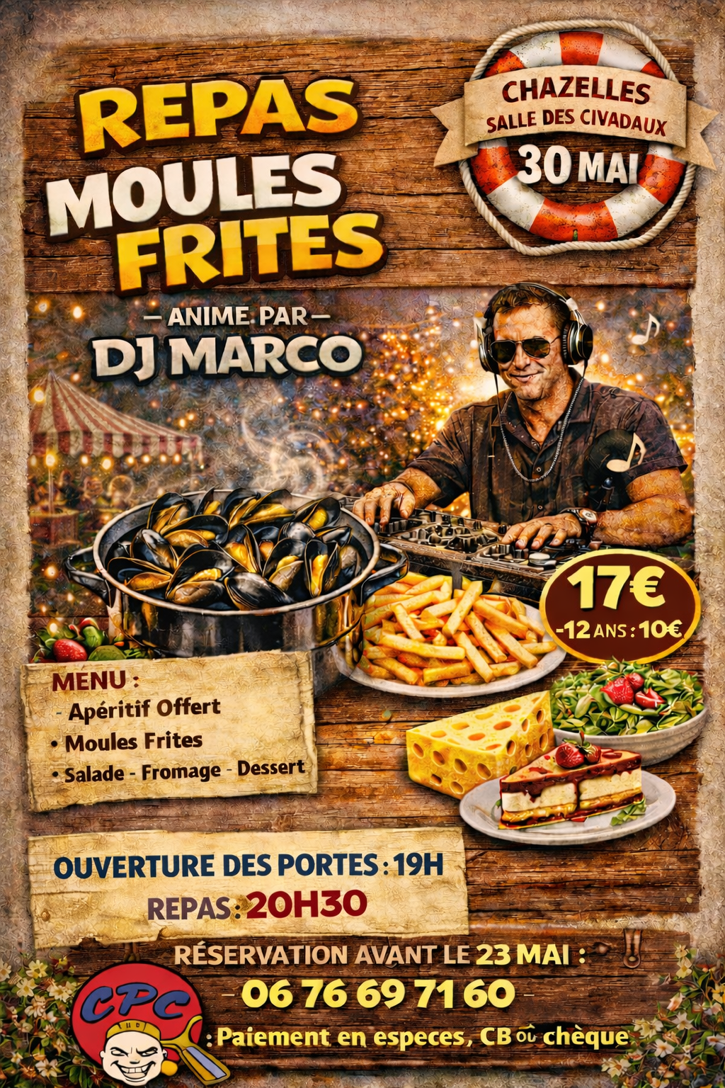 Repas Moules Frites - Samedi 30 Mai - Chazelles