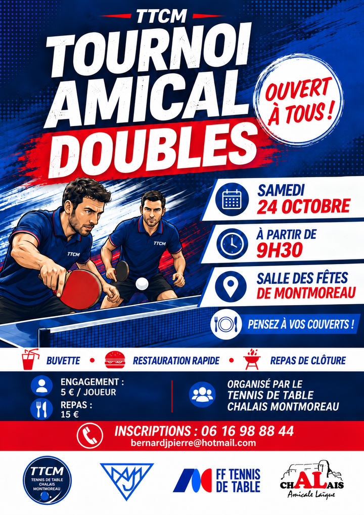 Tournoi doubles - Chalais Montmoreau